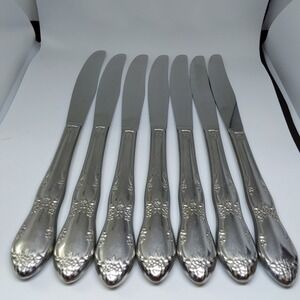 Wm‎ A Rogers Oneida Fenway Daydream Stainless Flatware Lot of 7 Butter Spreader